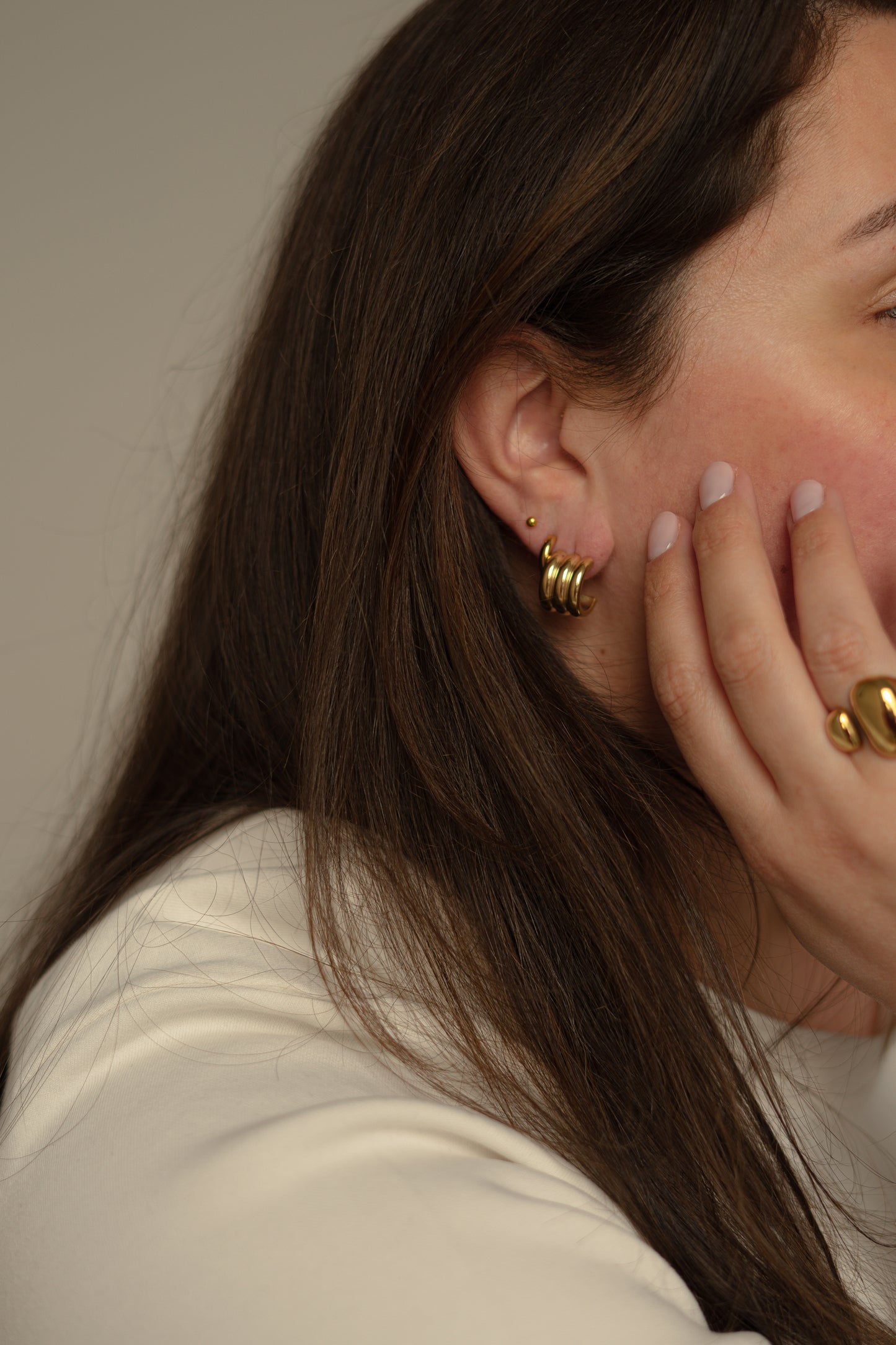 Triple earrings | Gold