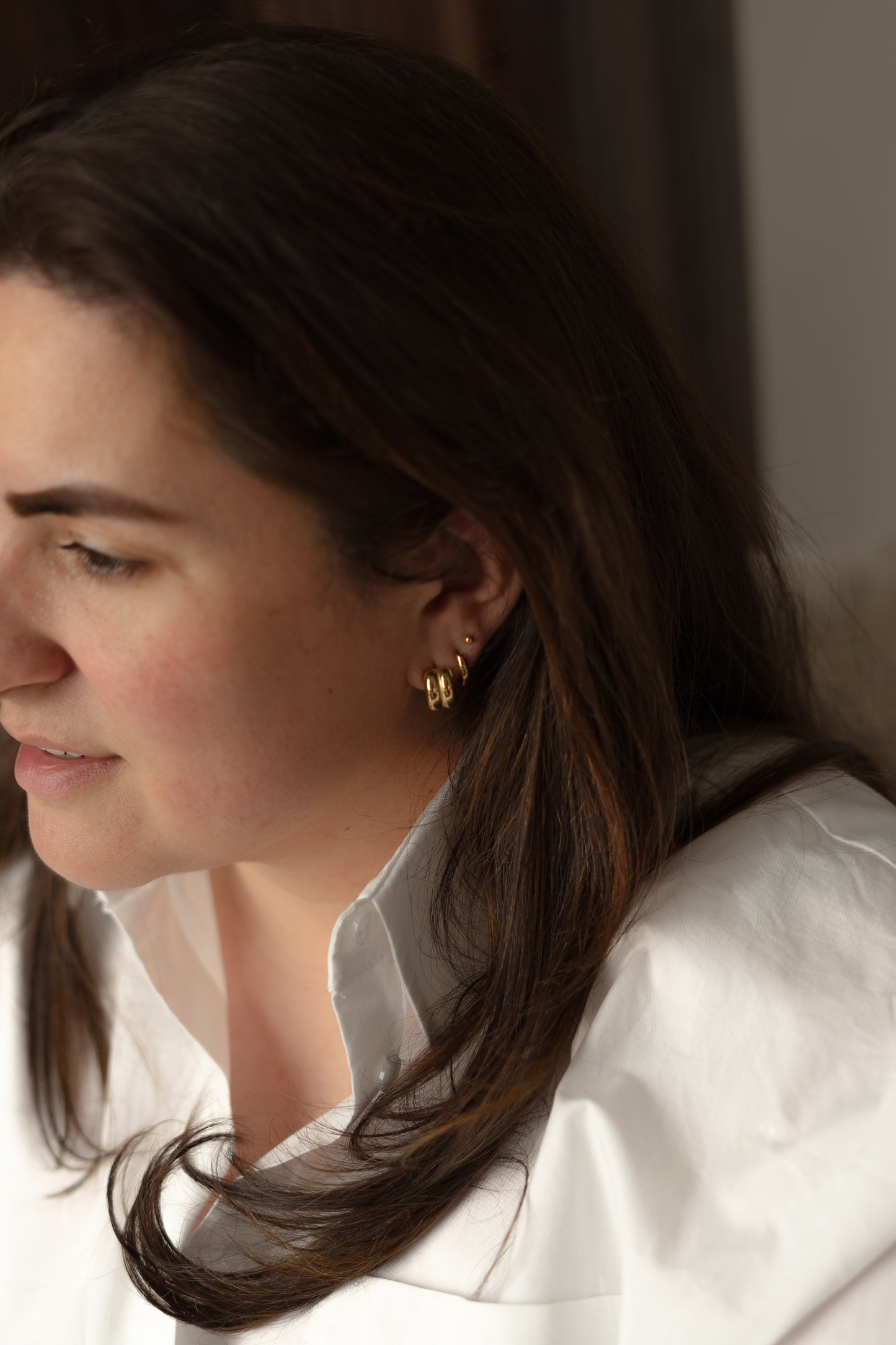 Double earrings | Gold