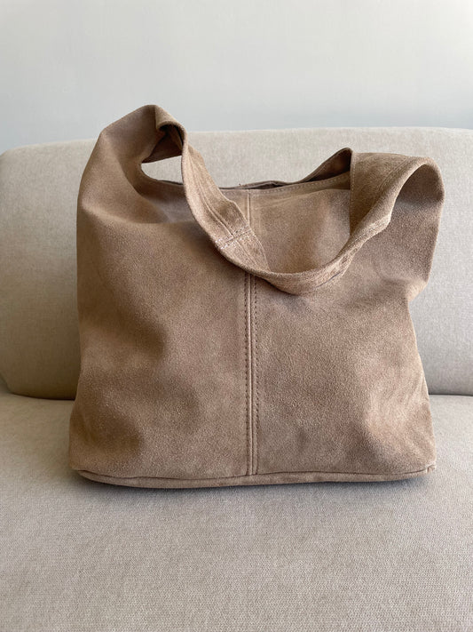 Abby Suede Bag | Sand