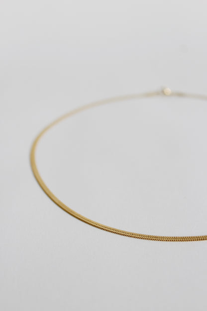 Snake Flat Necklace | Gold