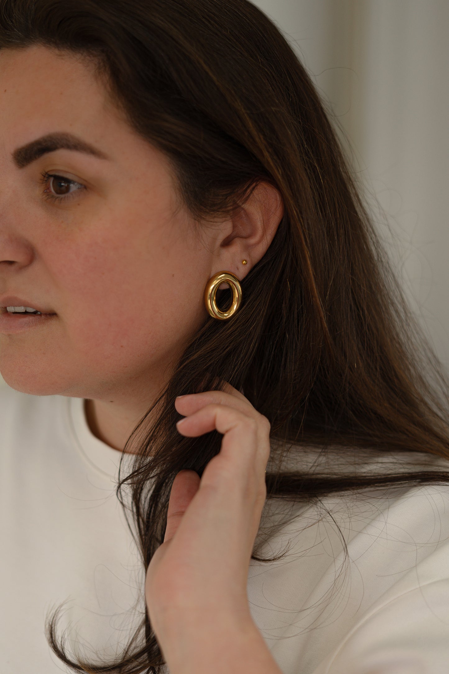 Oval earrings | Gold