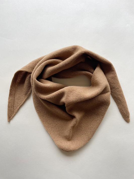 Triangle scarf camel