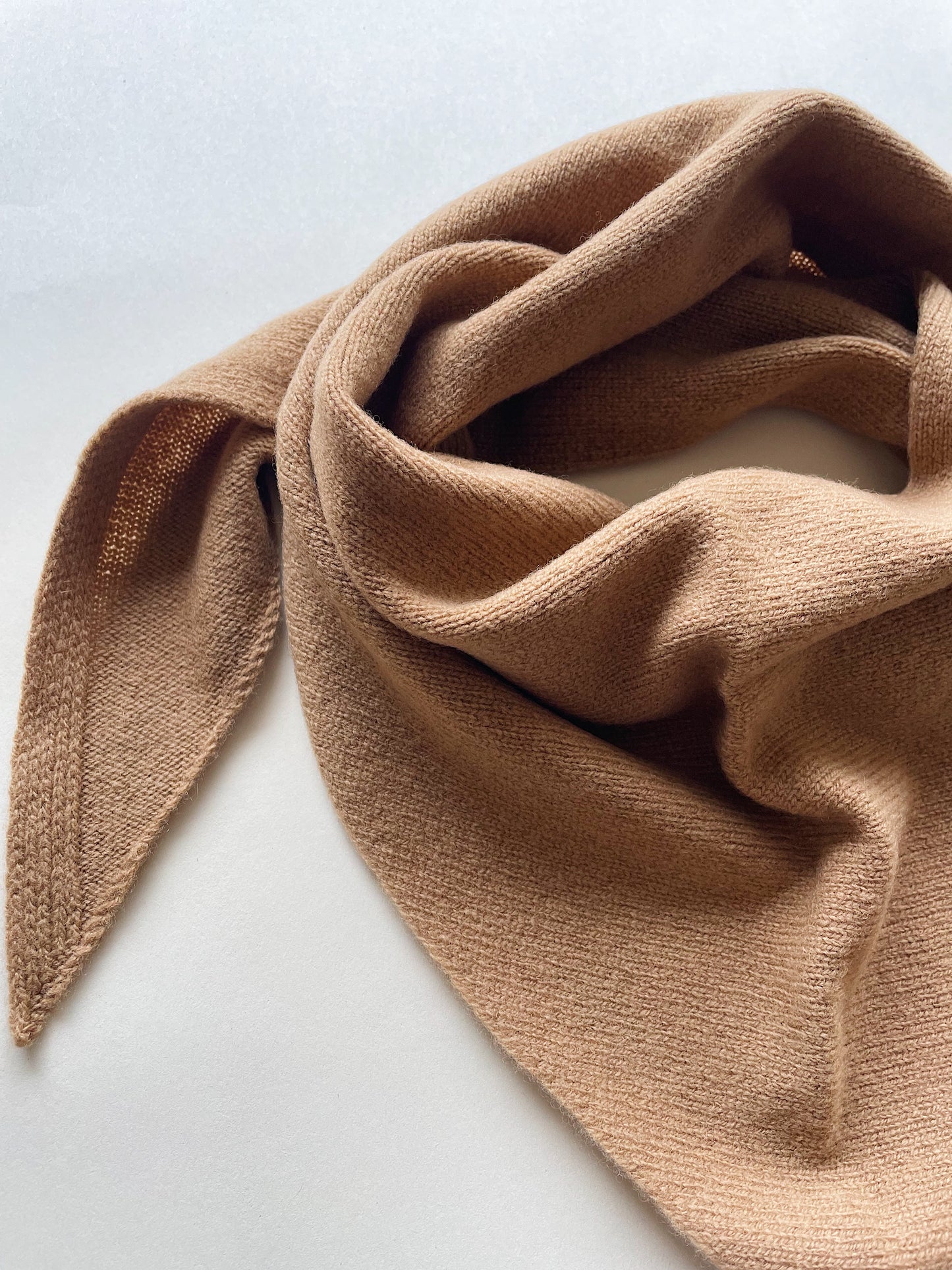 Triangle scarf camel