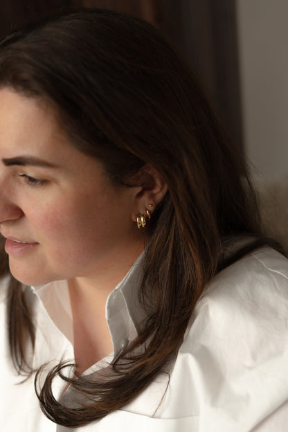 Double earrings | Gold