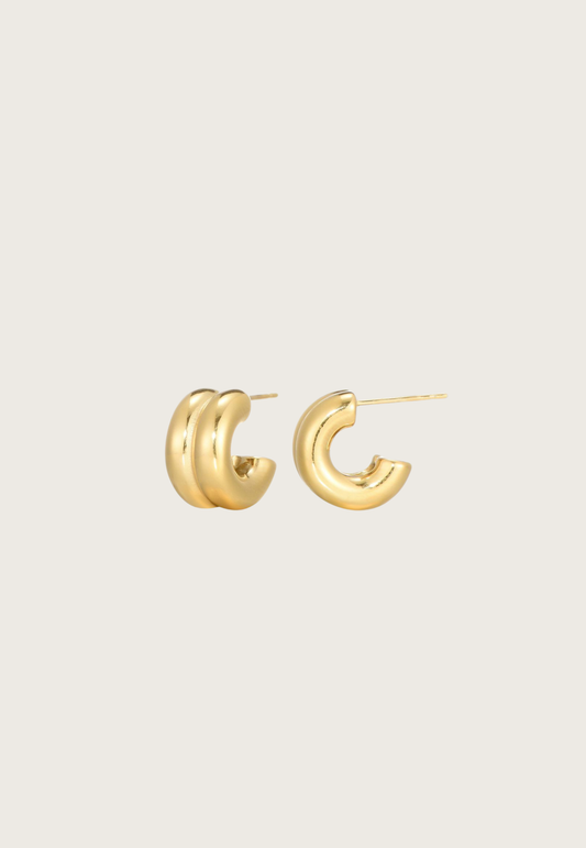 Double earrings | Gold