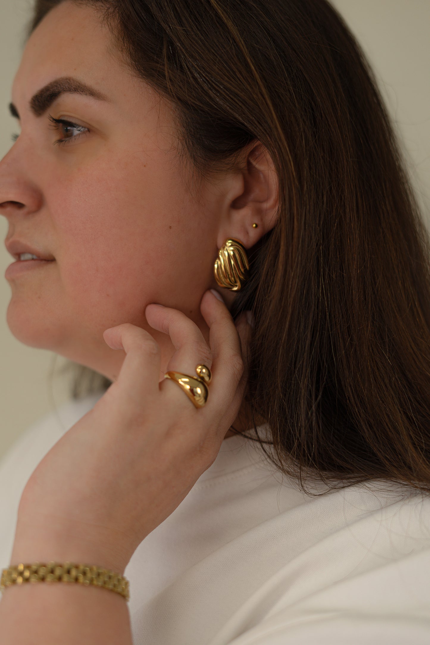 Flow earrings | Gold